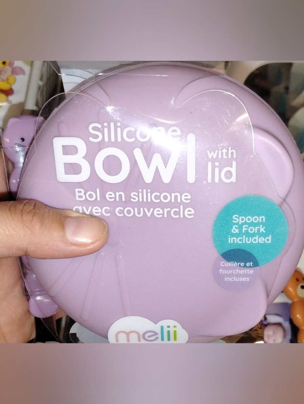 Silicone Bowl with Lid & Matching Utensils